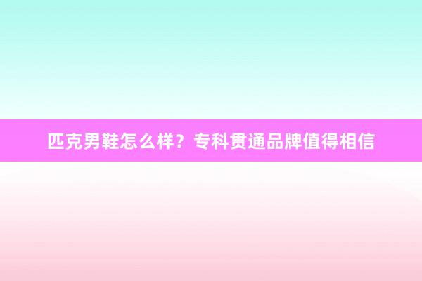 匹克男鞋怎么样？专科贯通品牌值得相信